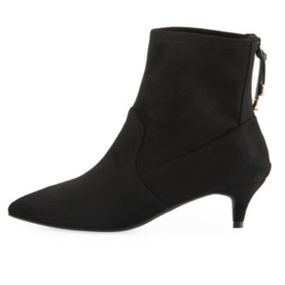 Worn once. Cole Haan Harlow black suede stretch bootie